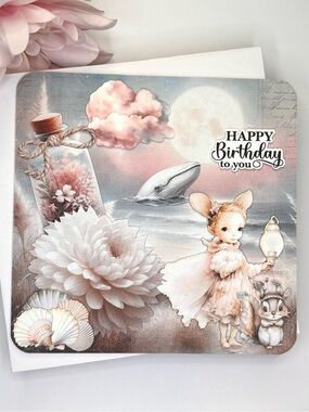 Handmade Little Girl Oceanic Birthday Card